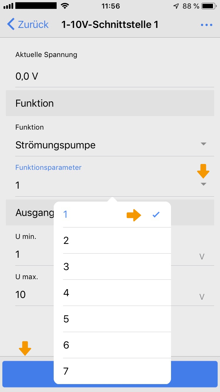 Funktionsparameter einstellen