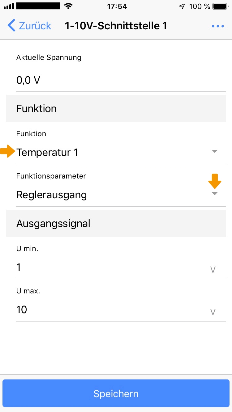 Reglerausgang zuordnen Reglerausgang zuordnen