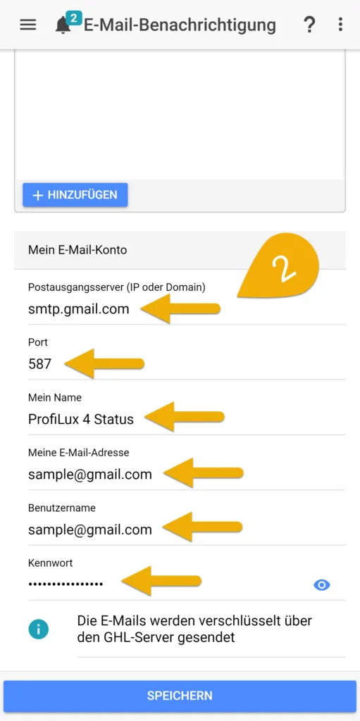 Email setup 2