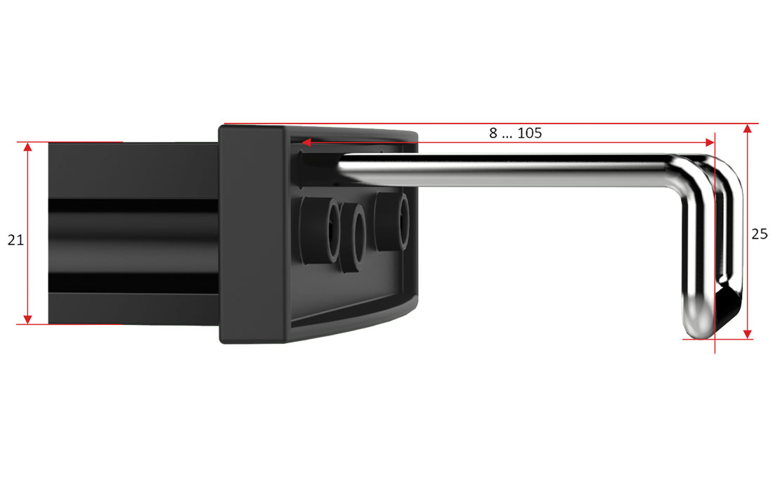 MitrasLightbar 2+3, dimensions flat holding bracket