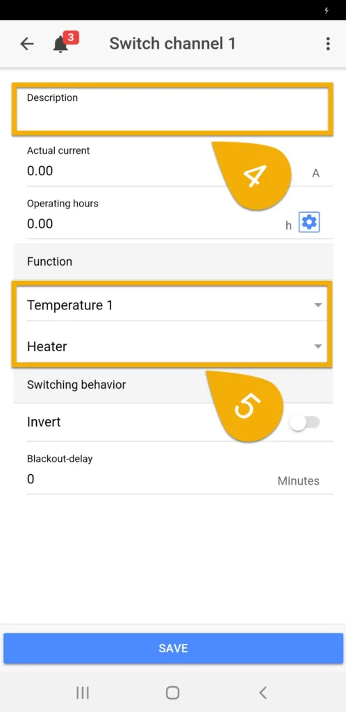 Assign heater socket 4