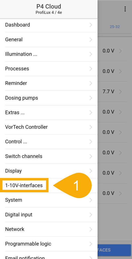 Assign pump to 1-10V interface 1