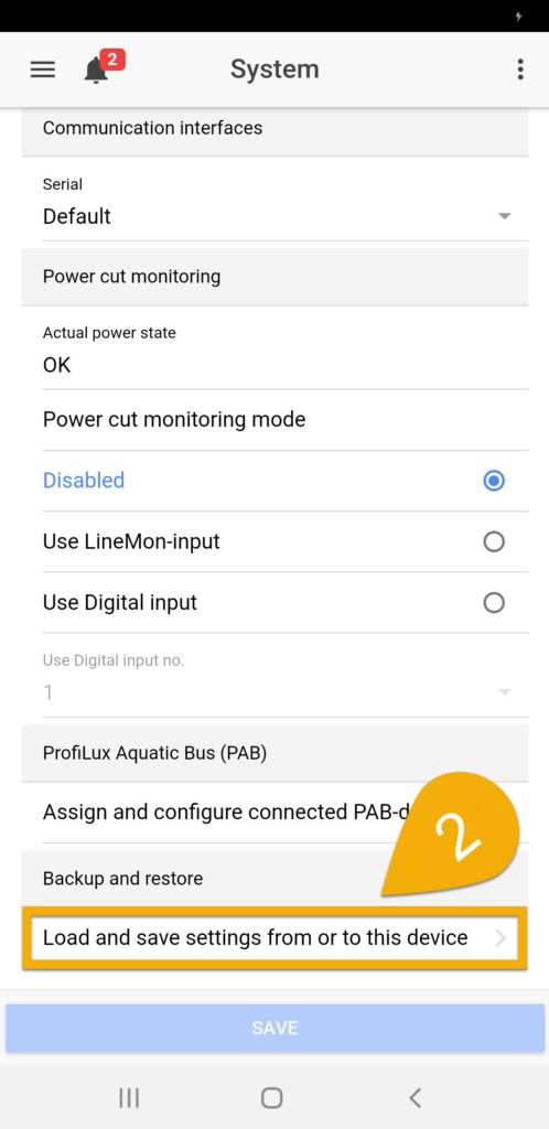 Backup restore settings 2