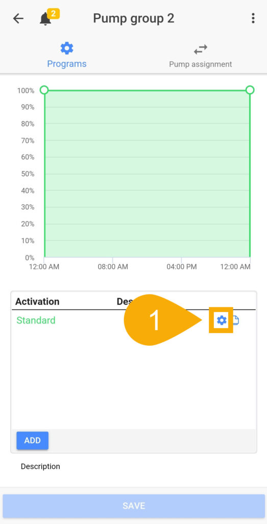 Setup pump group basic settings 1