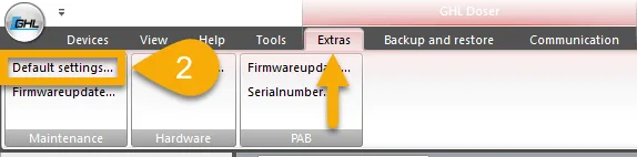 Restore factory settings 1