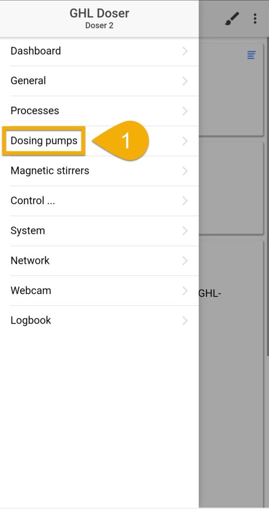 Setup pump settings 1 - IOND wat samp