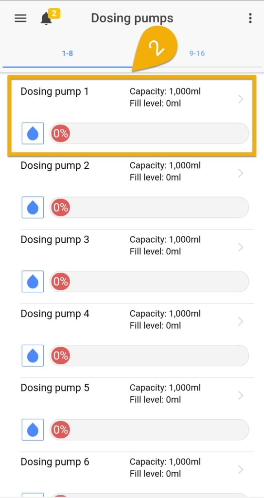 Setup pump settings 2 - IOND wat samp