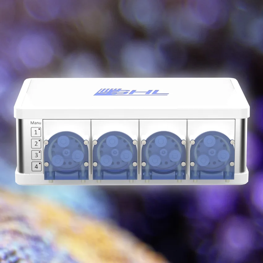 Der GHL Doser 3 ist ein präzises Dosiersystem für Aquarien. Mit PrecisionDrive-Technologie, 24V-Schrittmotoren und Planetengetrieben sorgt er für exakte Dosierung. WLAN, LAN und Bluetooth sind integriert; Firmware-Updates erfolgen per OTA. Das System ist skalierbar, unterstützt mehrere Pumpen und lässt sich perfekt in das GHL-Ökosystem einbinden.