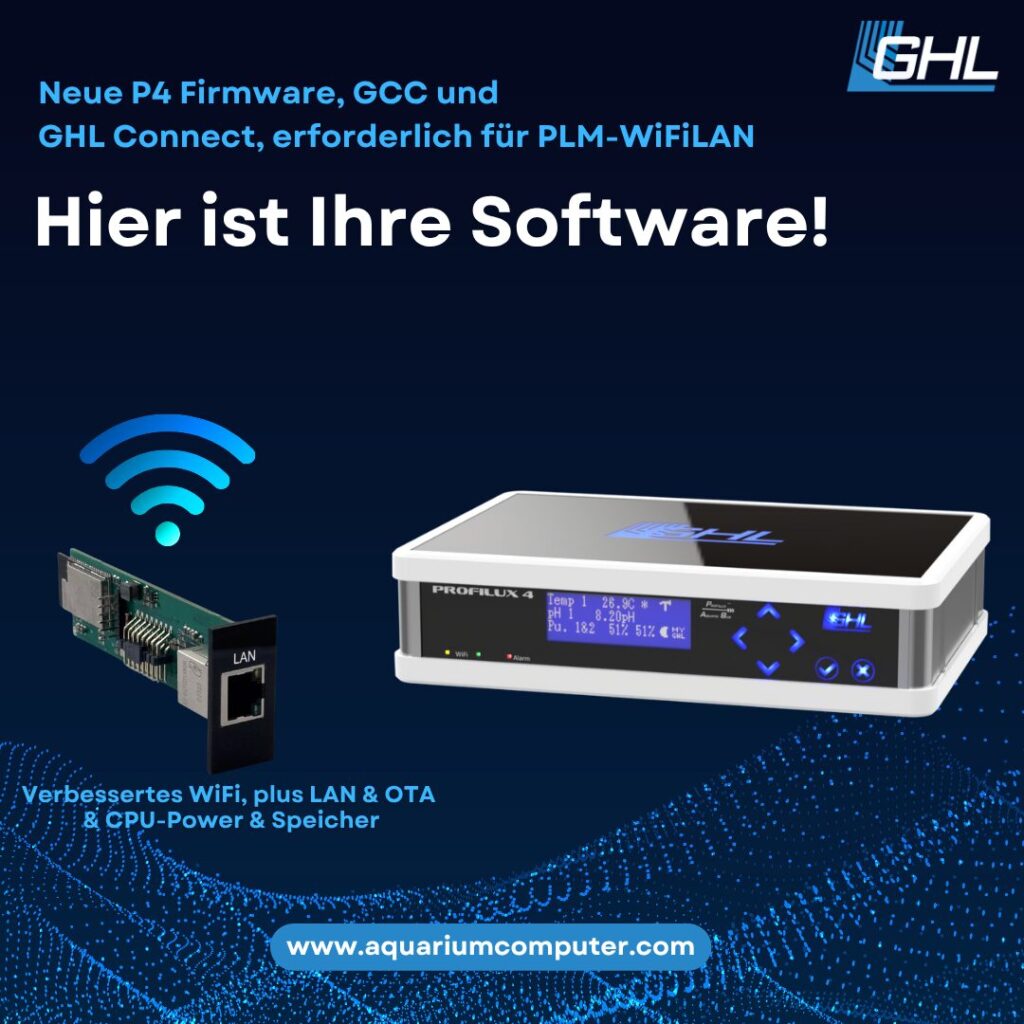Die PLM-WiFiLAN-Erweiterungskarte verbessert die WLAN-Performance des ProfiLux 4/4e Controllers, fügt einen LAN-Anschluss hinzu und ermöglicht Firmware-Updates per WLAN oder Ethernet über die GHL App. Dieses Upgrade bietet schnellere Kommunikation, ein stabileres WLAN-Signal sowie mehr Speicher und Rechenleistung, ideal für zukünftige Erweiterungen und Funktionen für eine professionelle Aquariensteuerung.